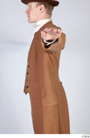  Photos Man in Historical formal suit 3 19th century Historical clothing brown jacket upper body 0004.jpg